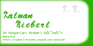 kalman nieberl business card